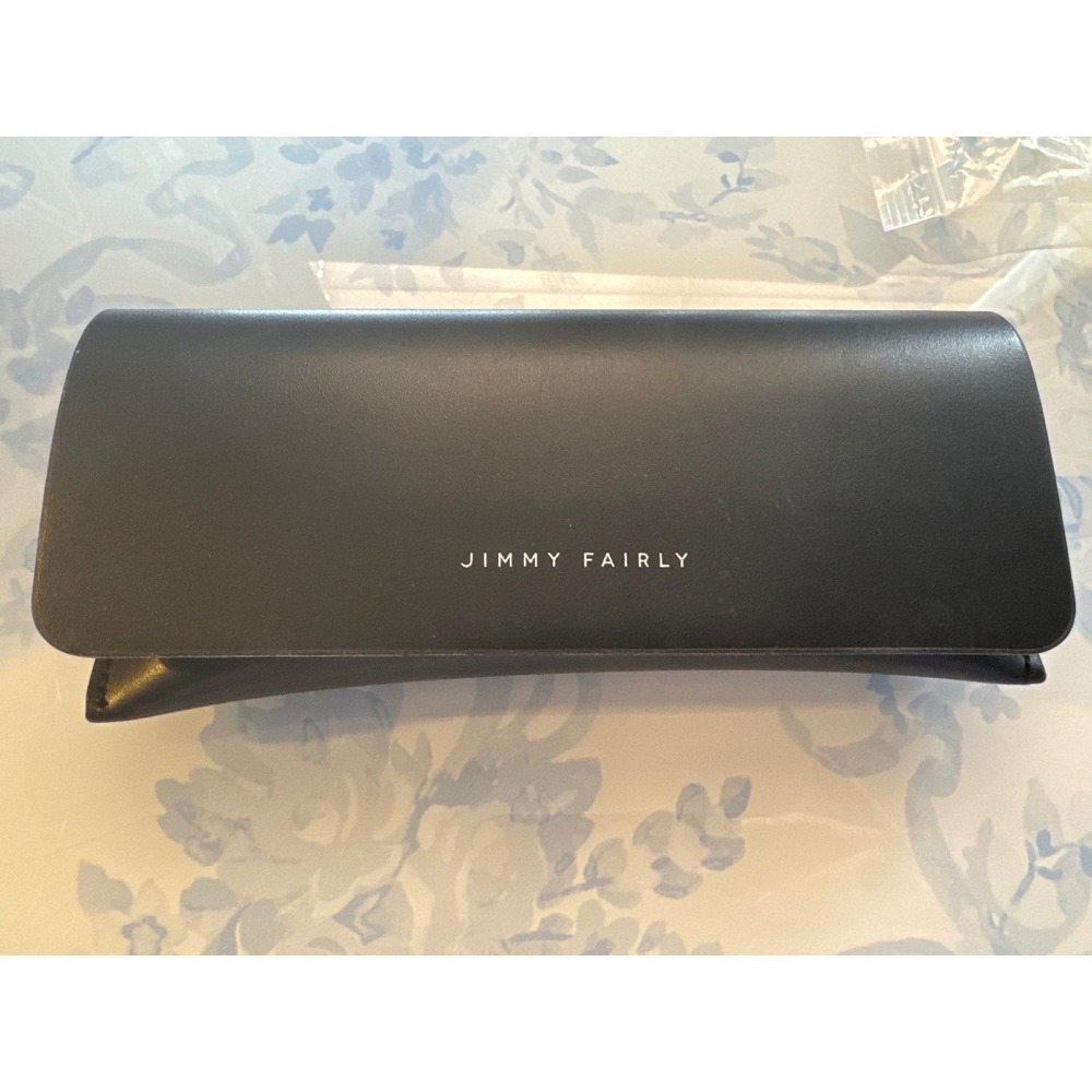 Jimmy Fairly Black Faux Leather Hard Shell Eyewear Sunglasses Case Minimalist